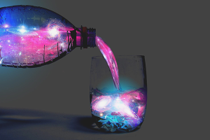Como fazer um líquido brilhante