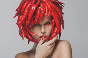 Röd paprika för hår